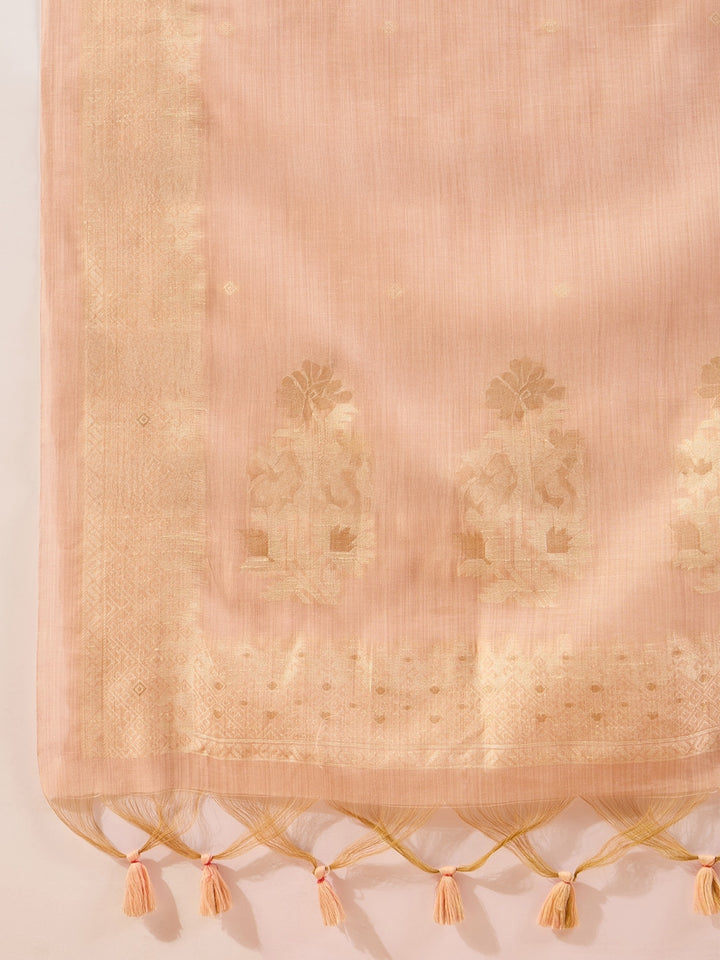 Nude Chanderi Self Design Straight 3-Piece Kurta Set