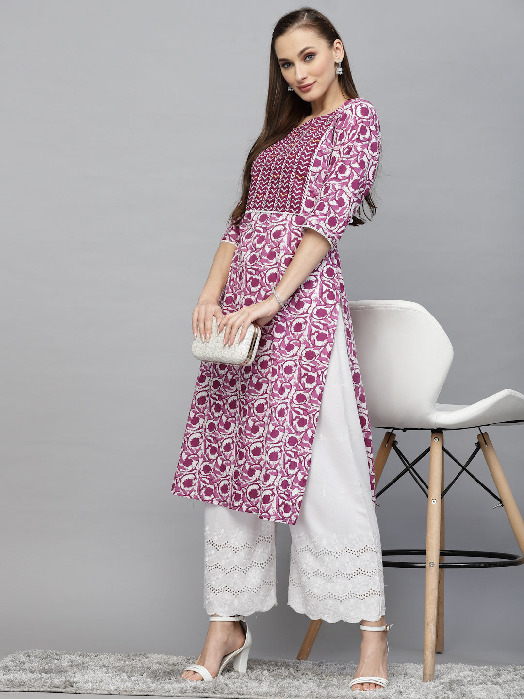 Purple-Cotton-Printed-Slub-Straight-Kurta