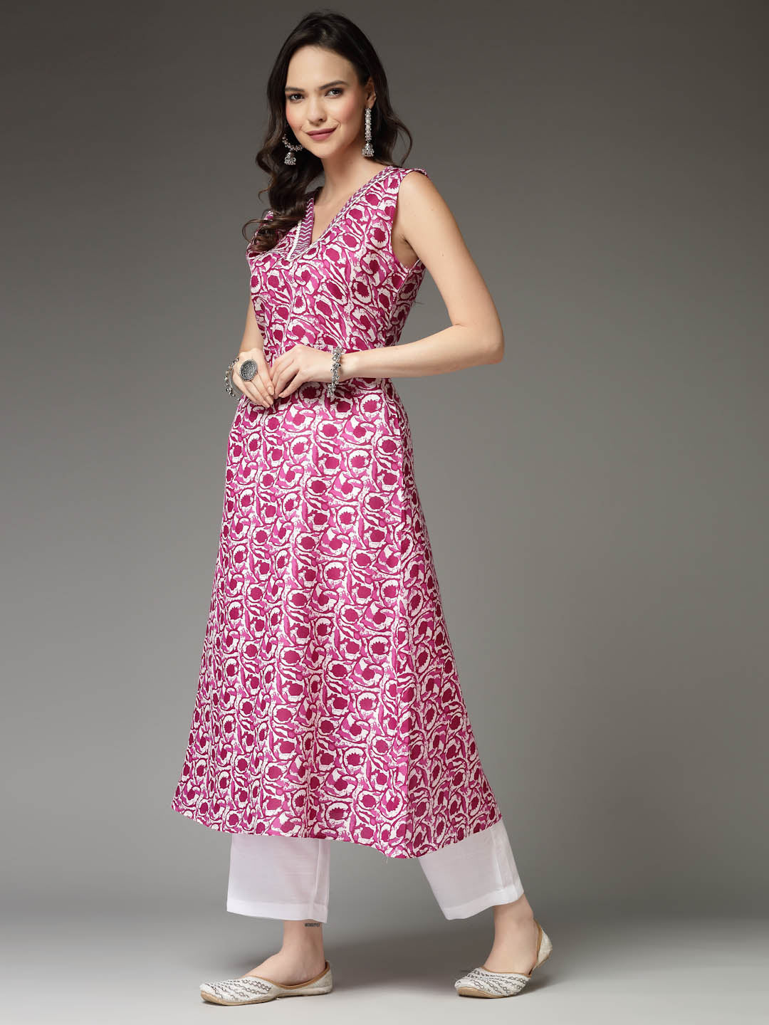 Purple-Cotton-Floral-Printed-A-Line-Kurta-Only