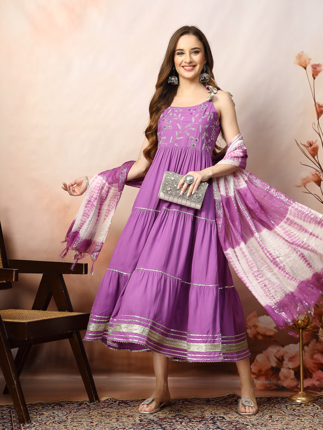 Purple-Cotton-Embroidered-Kurta-&-Dupatta-Only