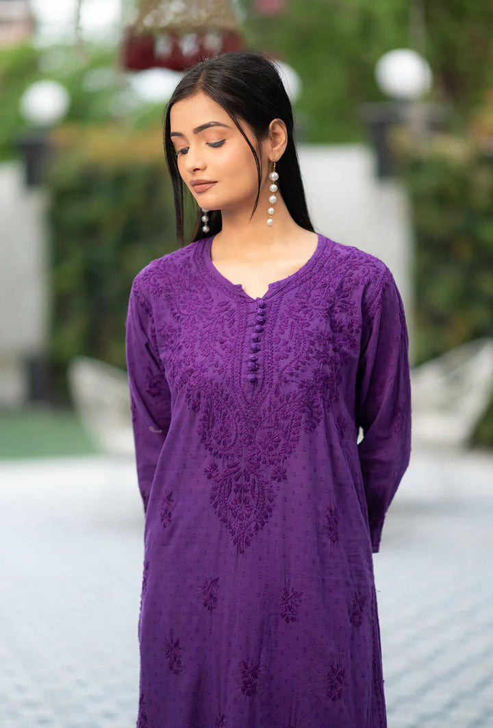 Patola-Purple-Dobby-Cotton-Thread-Work-2-Piece-Kurta-Set