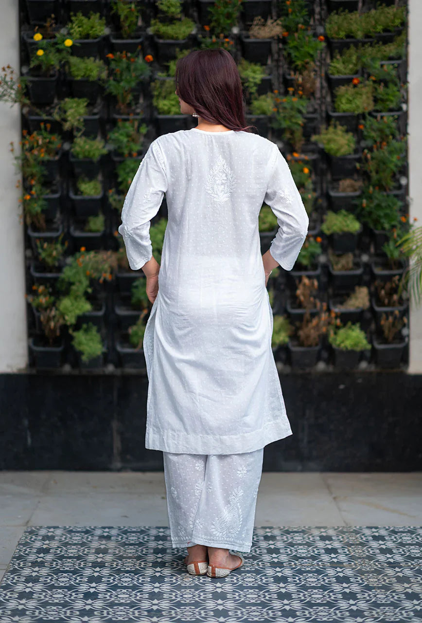 Patola-White-Dobby-Cotton-Thread-Work-2-Piece-Kurta-Set