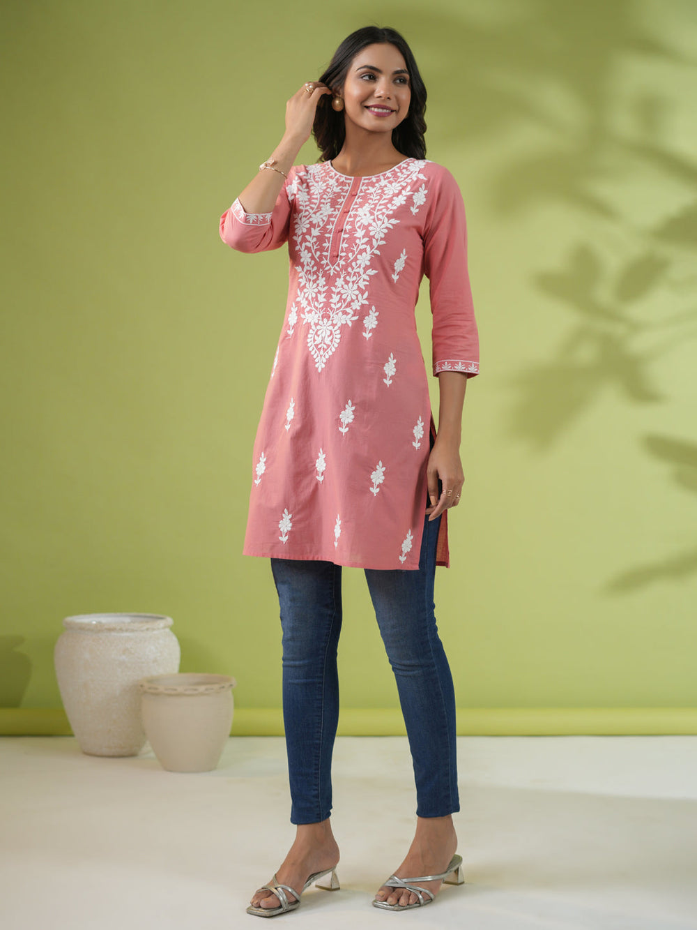 Peach-Cambric-Embroidered-Straight-Tunic