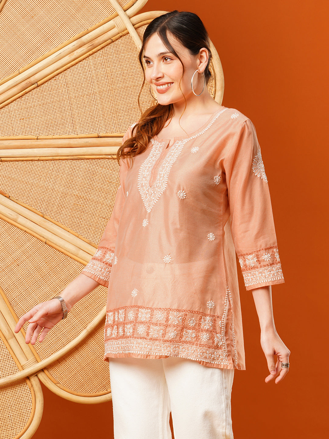 Peach-Chanderi-Ethnic-Motifs-Embroidered-Tunic