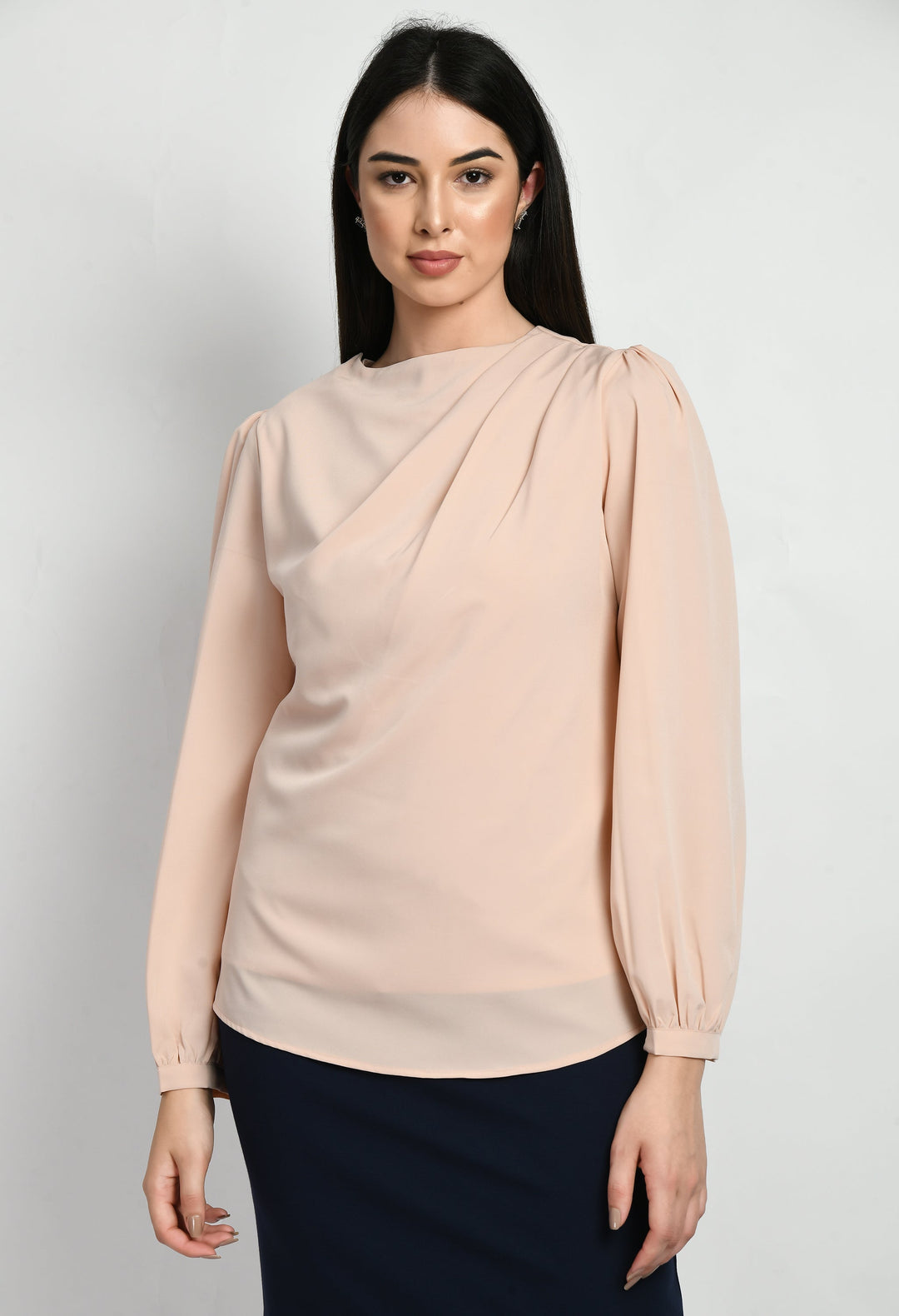 Peach-Cotton-Blend-Genius-Pleat-Detail-Top