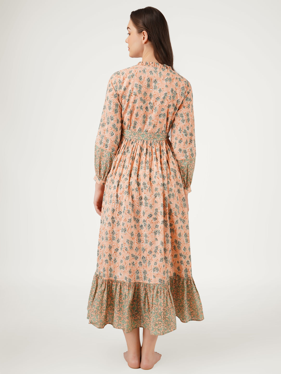 Peach-Cotton-Printed-Dress