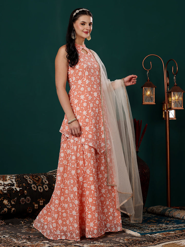 Peach-Embroidered-Georgette-Palazzo-Suit