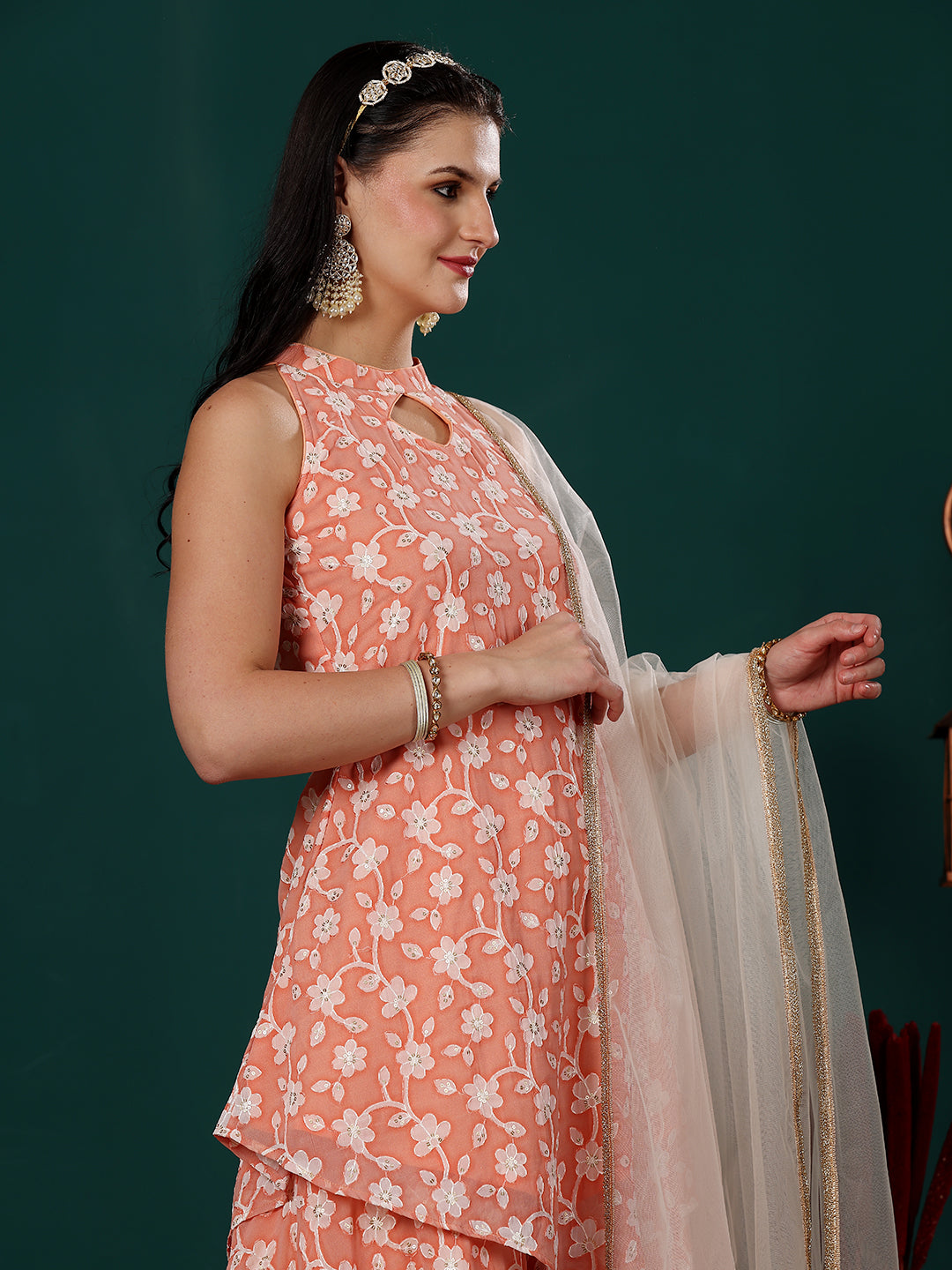 Peach-Embroidered-Georgette-Palazzo-Suit