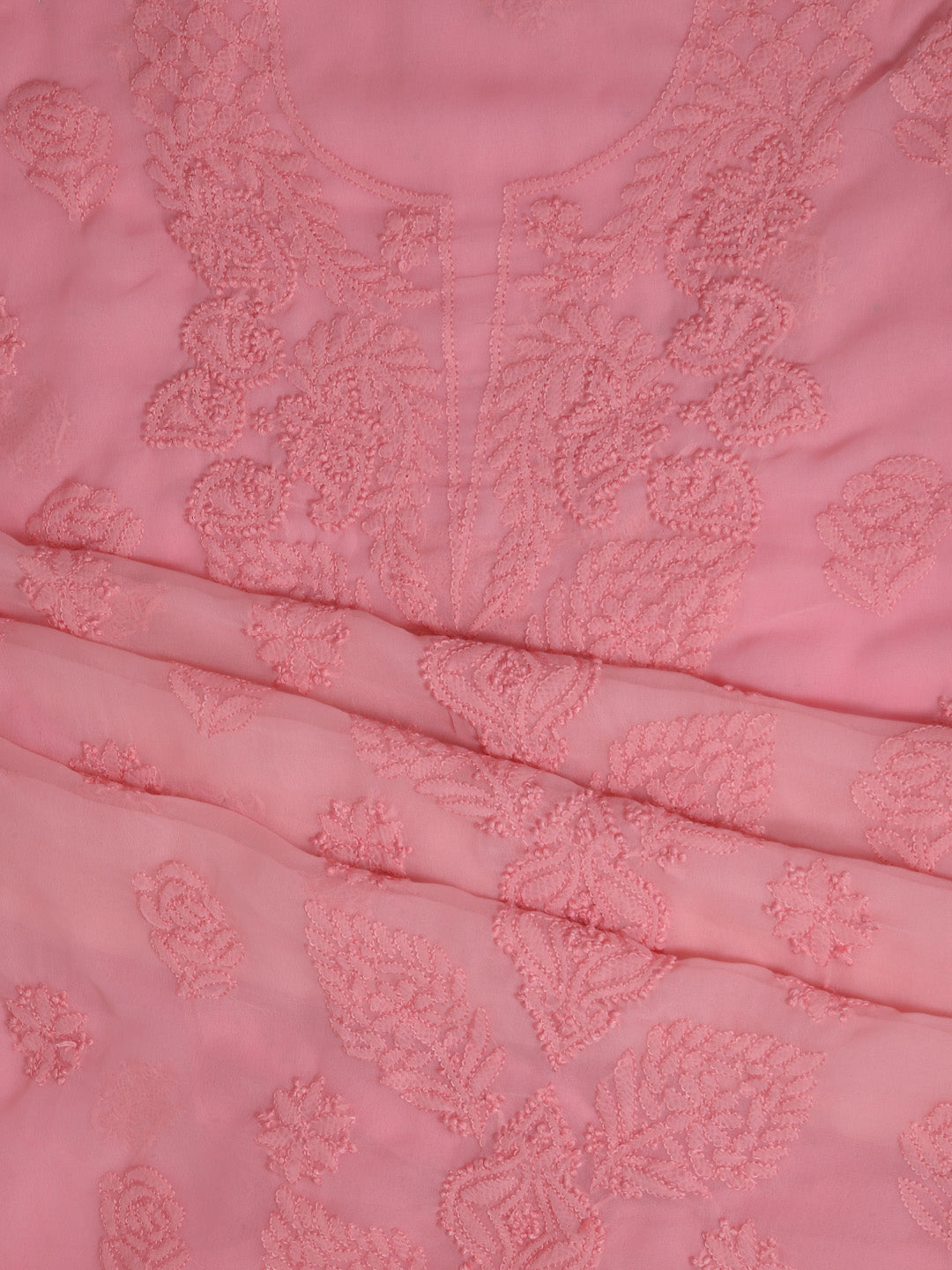 Peach-Georgette-Embroidered-Chikankari-Dress-Material