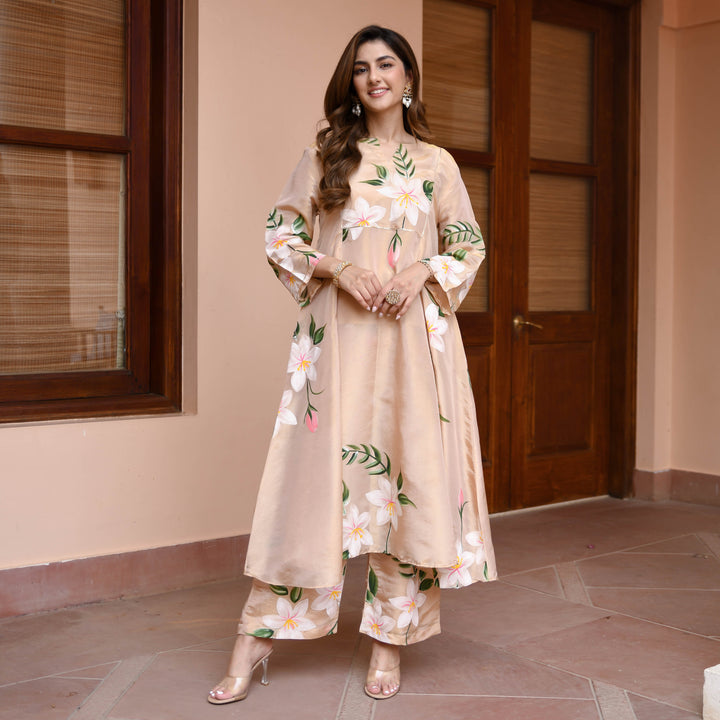 Peach-Muslin-Floral-Printed-A-Line-2-Piece-Kurta-Set