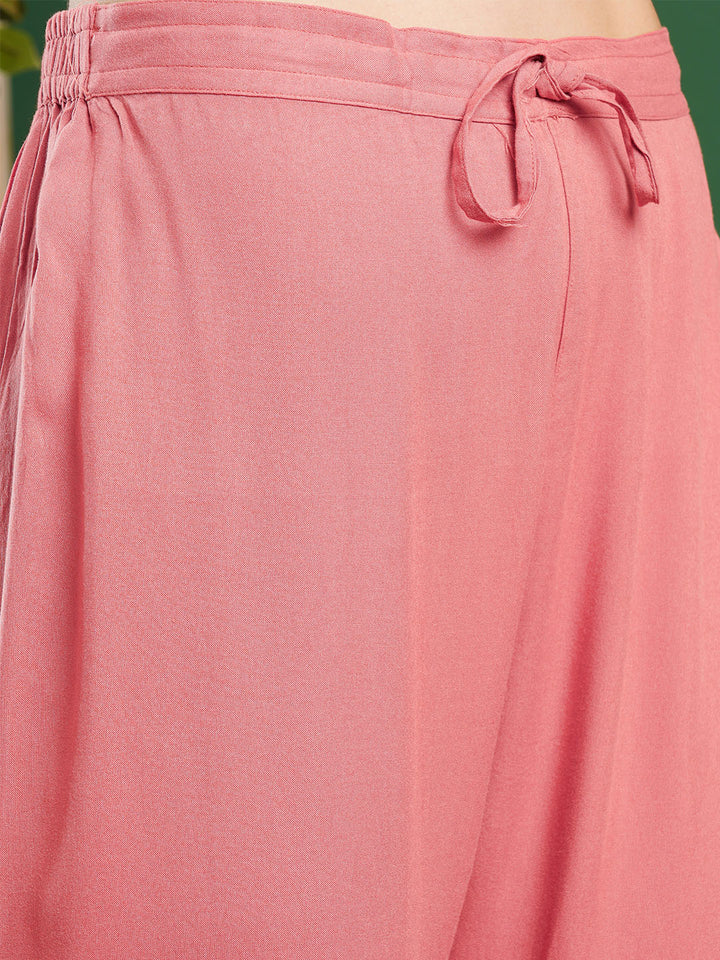 Peach-Cotton-Blend-Straight-2-Piece-Kurta-Sets