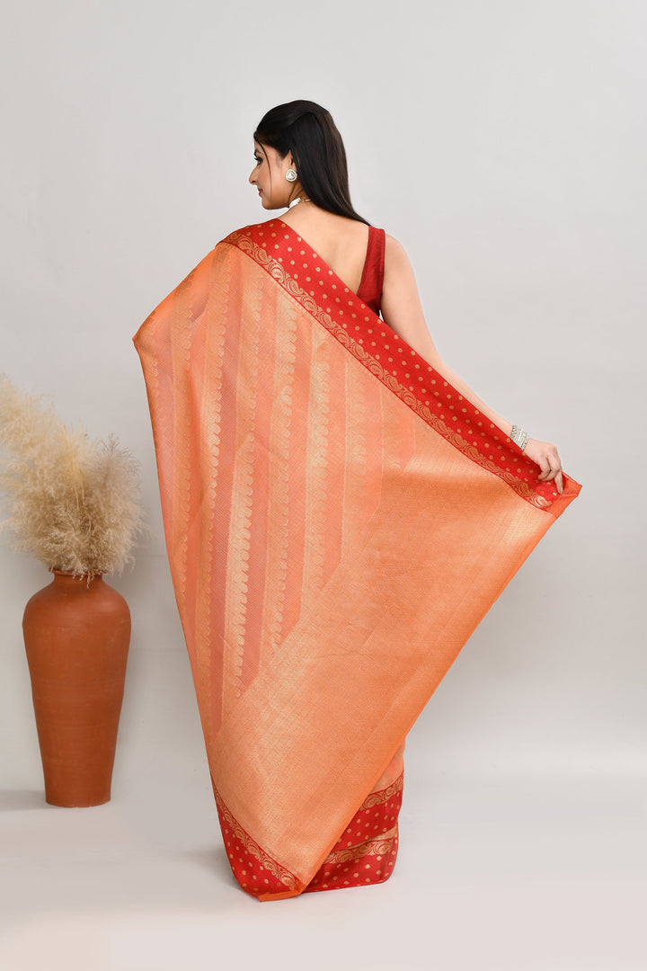 Peach-Kota-Silk-Banarasi-Zari-Work-Saree