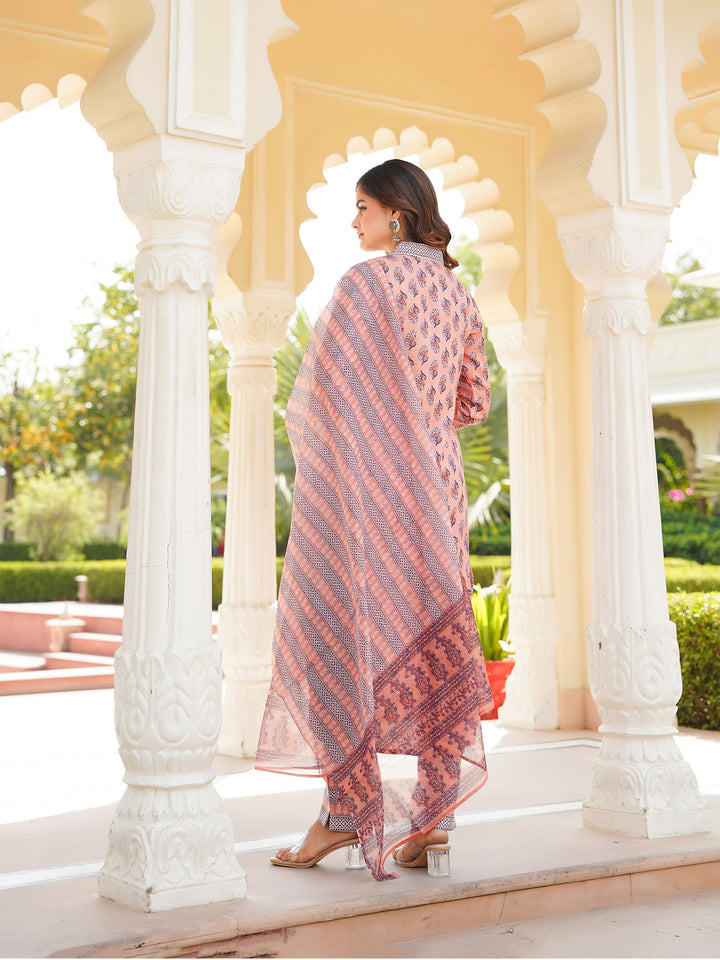 Peach-Rayon-Blend-Ethnic-Motifs-Printed-Straight-3-Piece-Kurta-Set