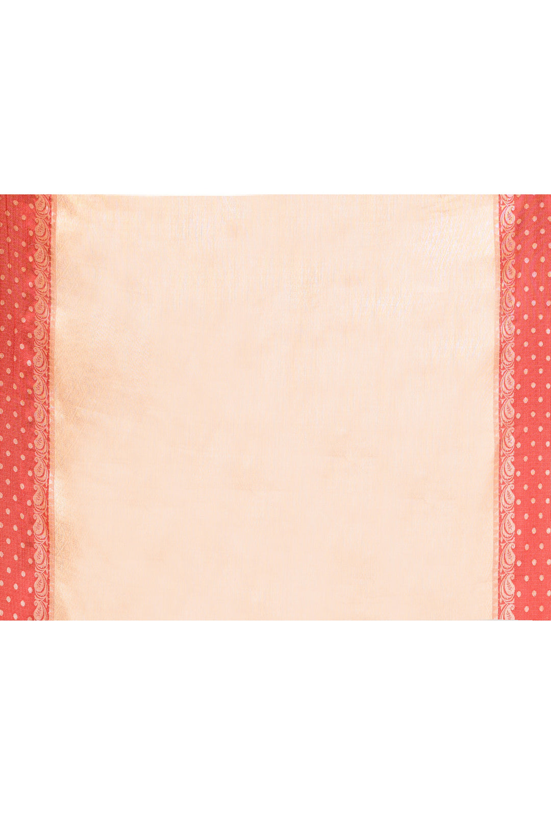 Peach-&-Red-Kota-Silk-Banarasi-Zari-Work-Saree