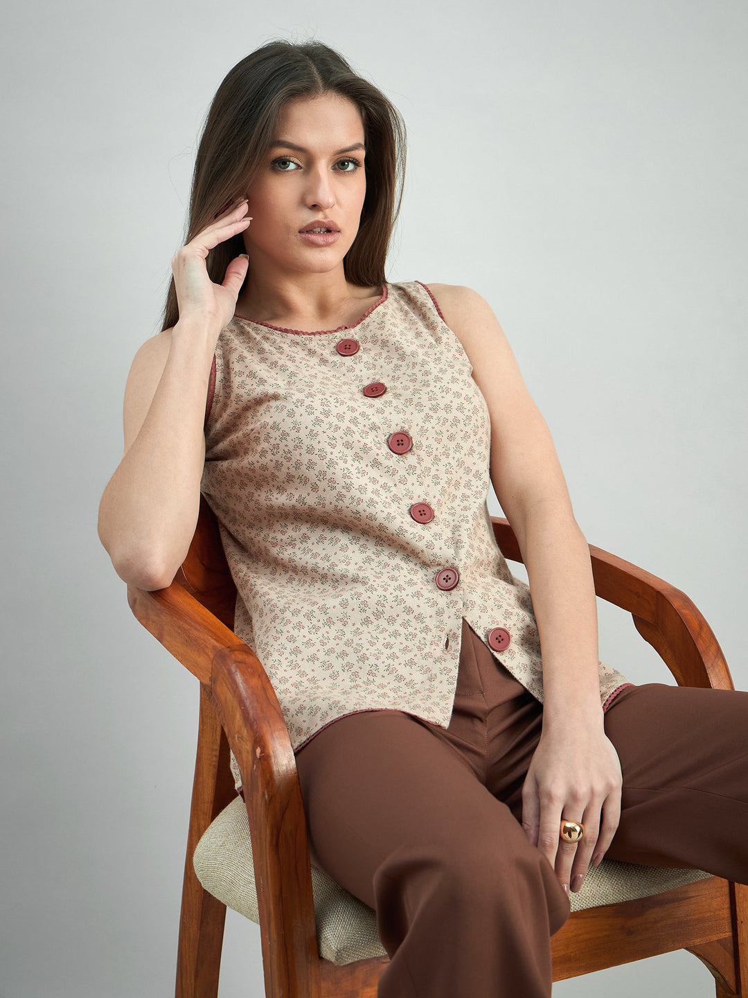 Peach-Viscose-Rayon-Roundneck-Lace-Trim-Detail-Top