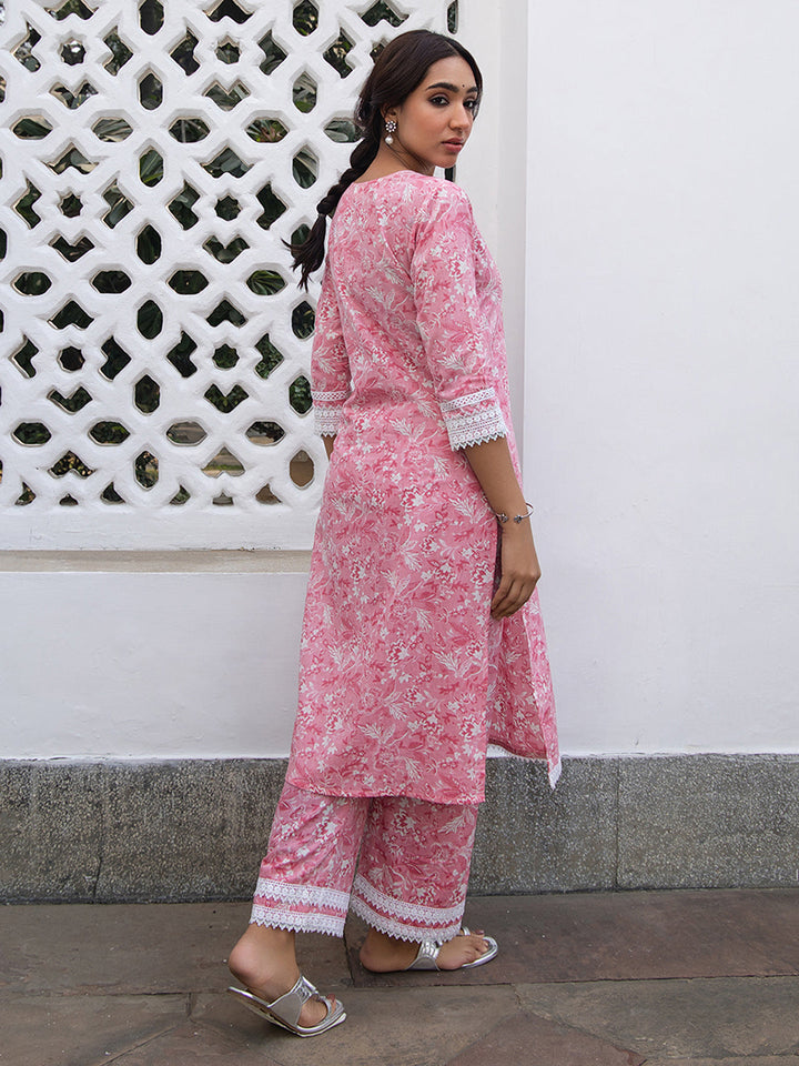 Pink-Cambric-Floral-Print-Regular-2-Piece-Kurta-Set