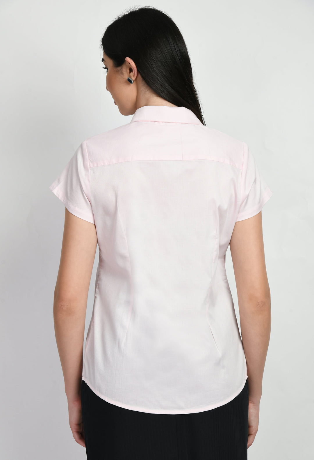 Pink-Cotton-Creativity-Cap-Sleeves-Shirt