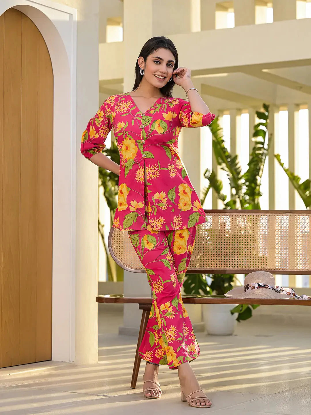 Pink-Cotton-Ethnic-Motifs-Printed-Co-Ord-Set