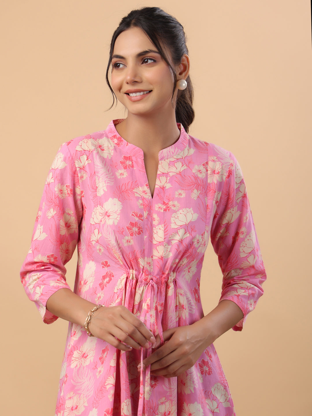 Pink-Cotton-Floral-Printed-Tunic