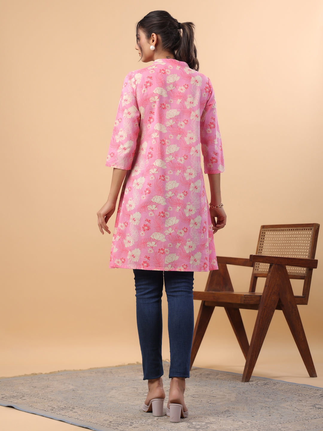 Pink-Cotton-Floral-Printed-Tunic