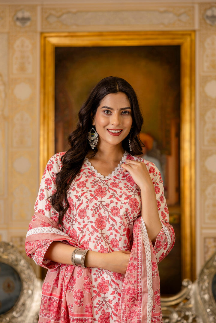 Pink-Cotton-Hand-Block-Printed-3-Piece-Kurta-Set