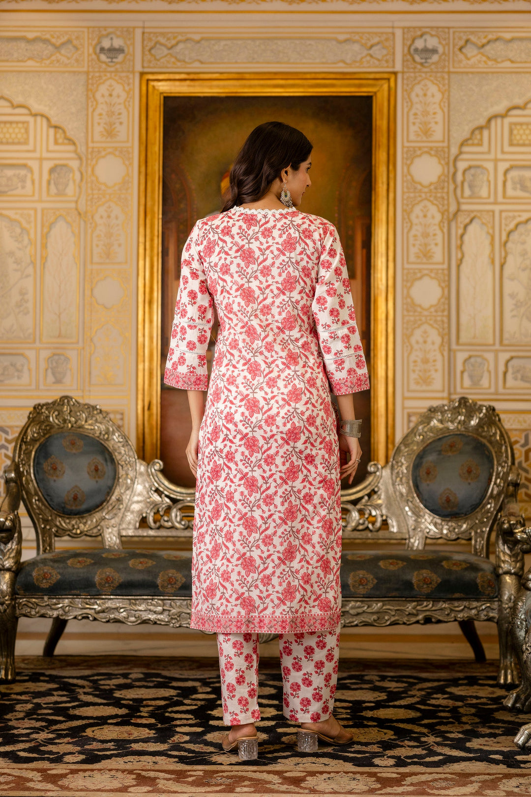 Pink-Cotton-Hand-Block-Printed-3-Piece-Kurta-Set