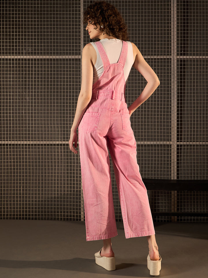 Pink-Denim-Solid-Dungaree-(T-Shirt-Not-Included)