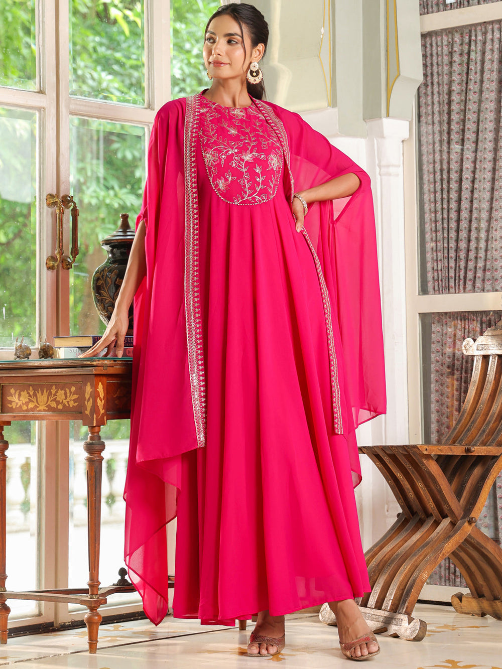 Pink-Georgette-Embroidered-Anarakali-Set