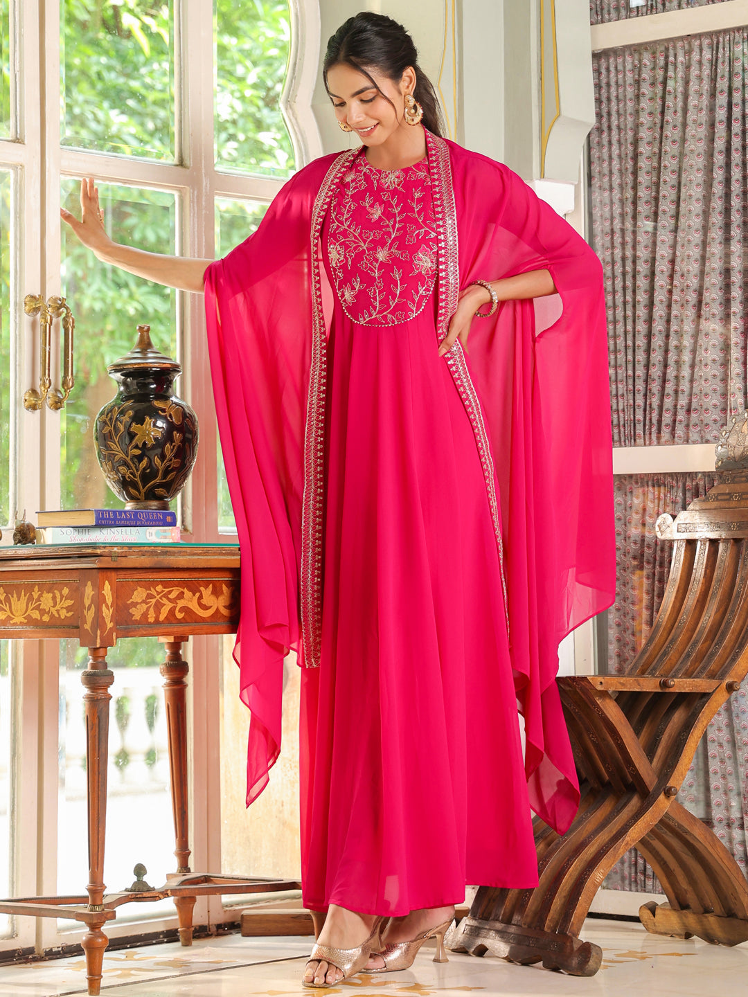 Pink-Georgette-Embroidered-Anarakali-Set