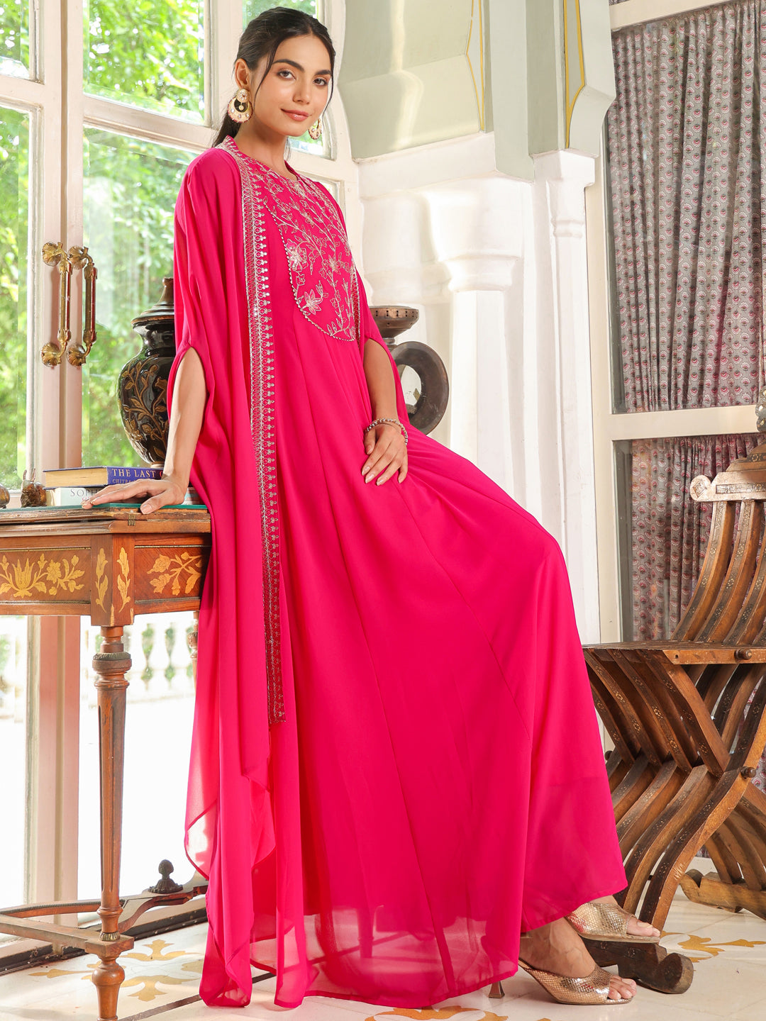 Pink-Georgette-Embroidered-Anarakali-Set