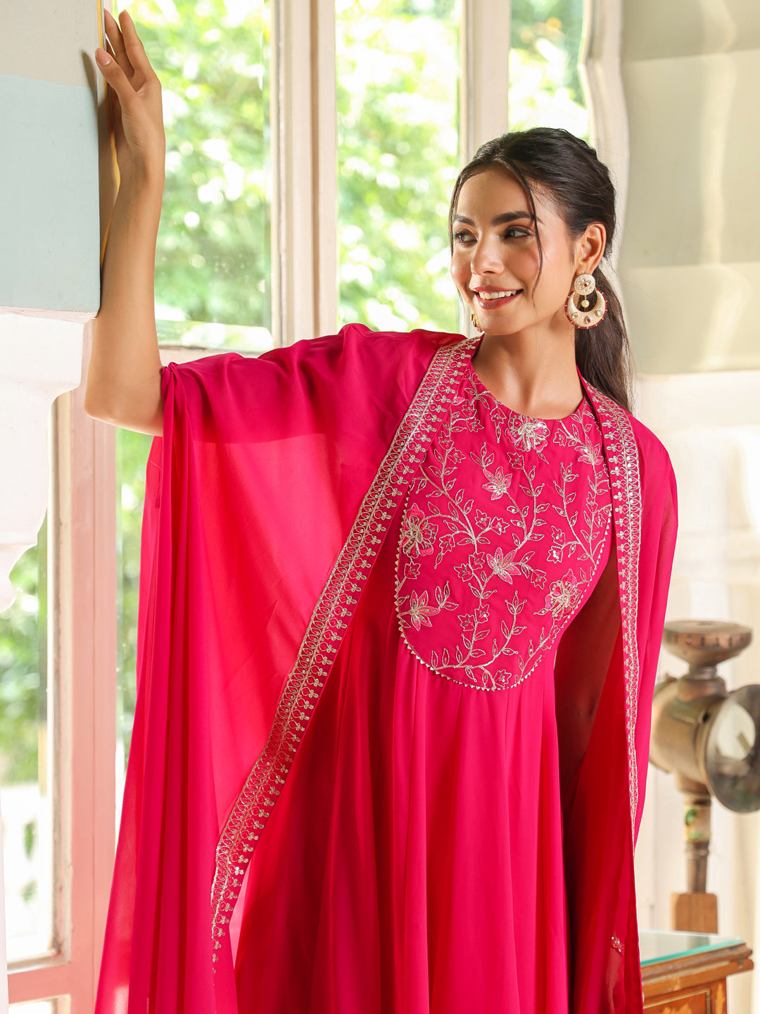 Pink-Georgette-Embroidered-Anarakali-Set