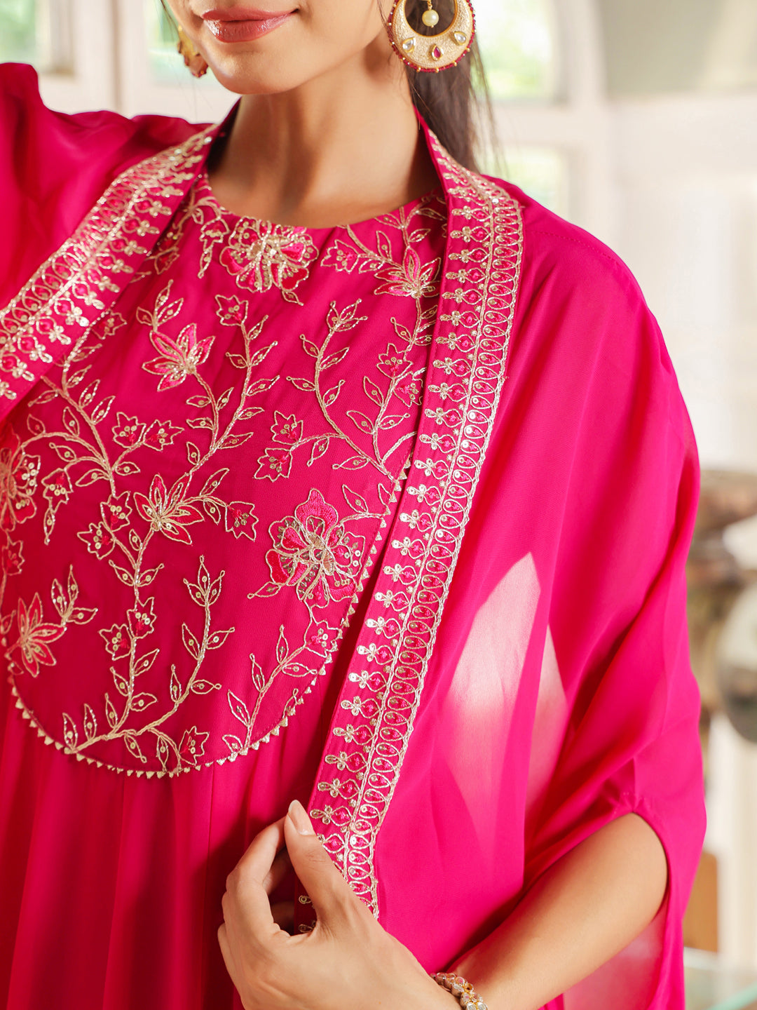 Pink-Georgette-Embroidered-Anarakali-Set