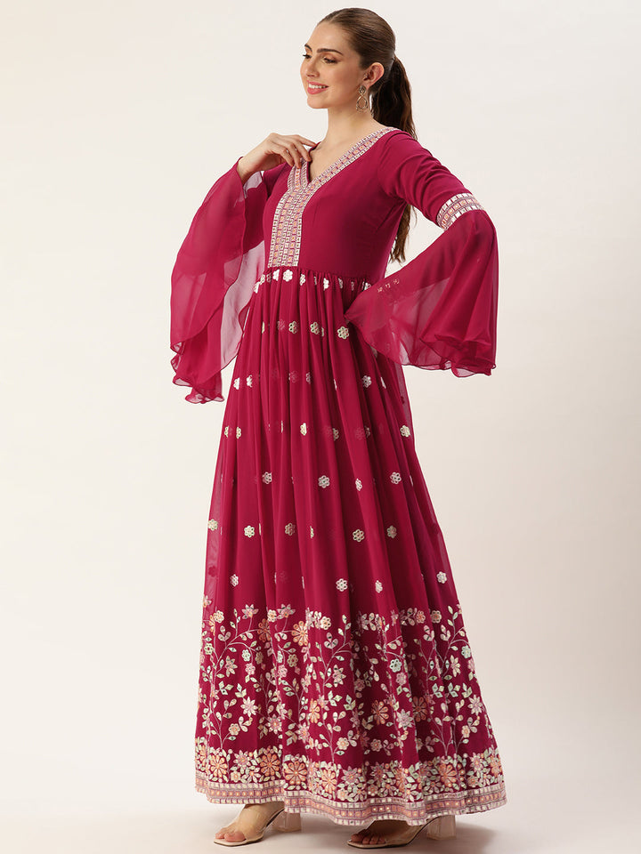 Pink-Georgette-Full-Sleeve-Embroidered-Gown