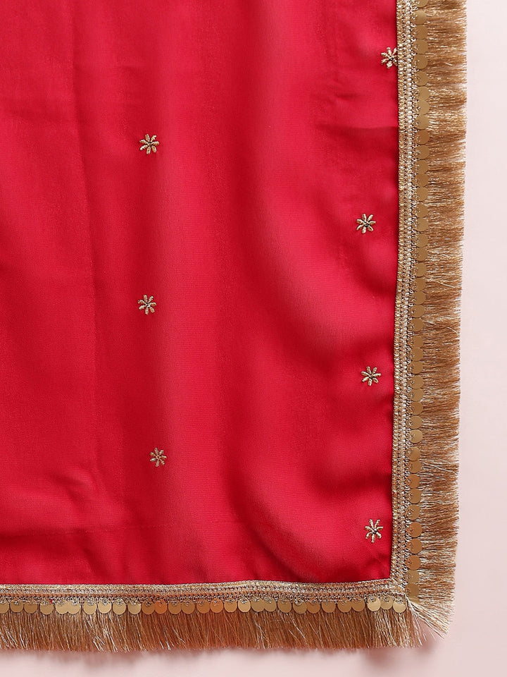 ZERESOUQ-Pink-Georgette-Solid-Embroidered-Anarkali-Set