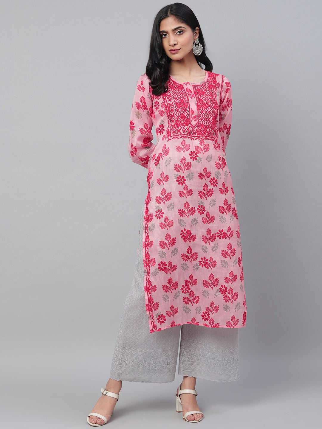 Pink-Kota-Lucknowi-Chikan-Kurta