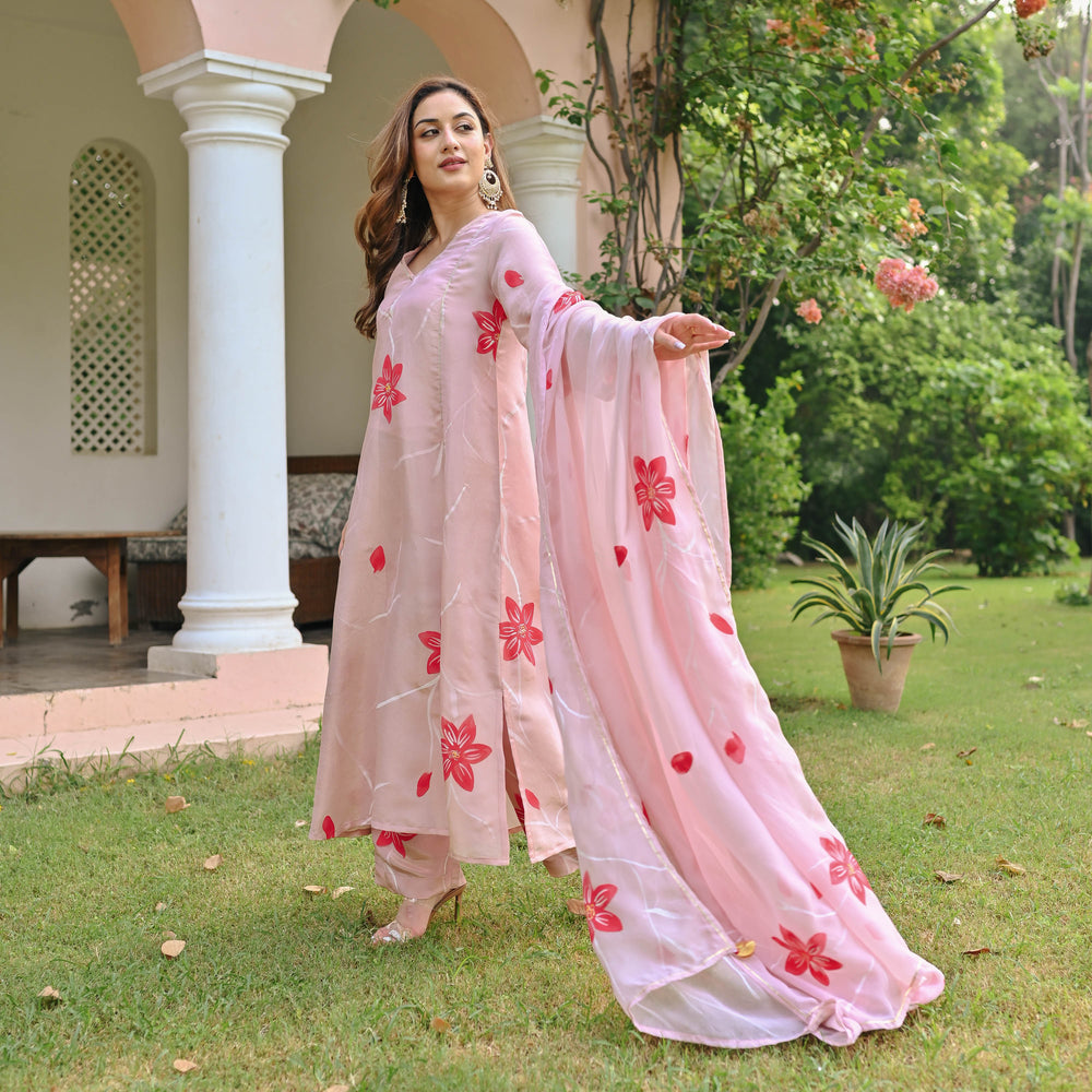 Pink-Muslin-Floral-Printed-Anarkali-Set