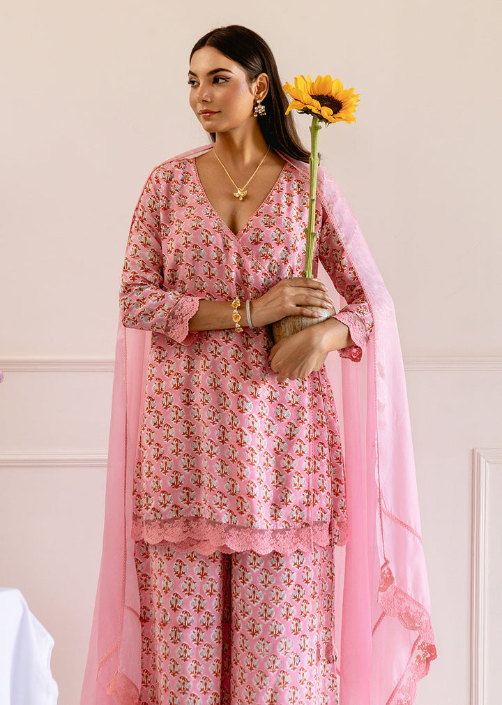 Pink-Muslin-Silk-Angrakha-3-Piece-Kurta-Set