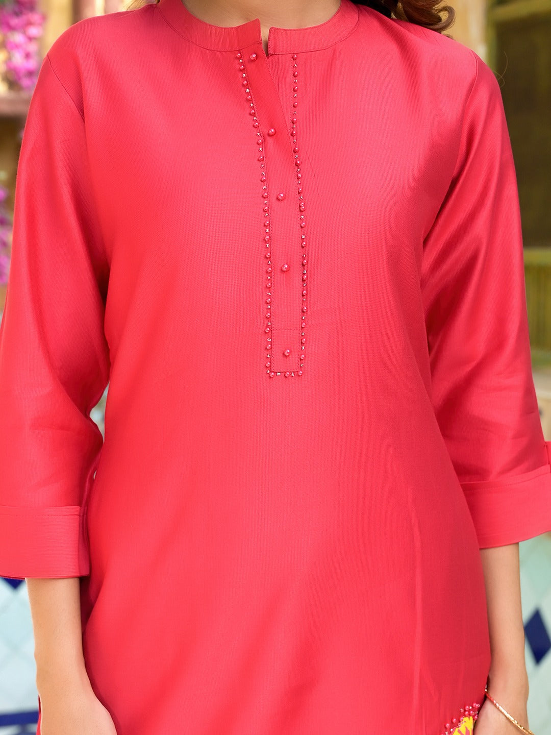 Pink-Silk-Patch-Work-2-Piece-Kurta-Set