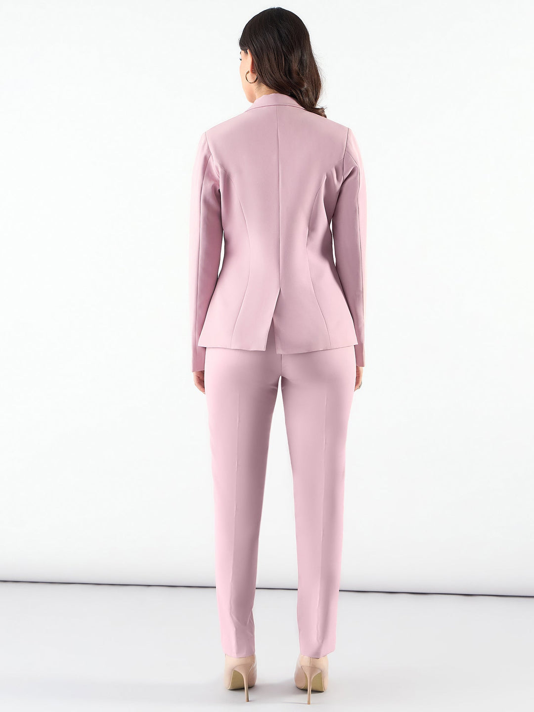 Pink-Poly-Viscose-Notched-Lapel-Single-Breasted-Blazer-&-Trouser