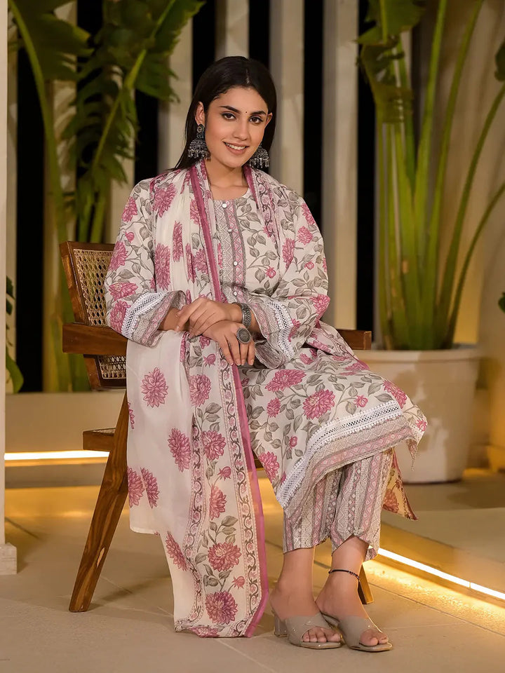 Pink-Pure-Cotton-Floral-Print-3-Piece-Kurta-Set