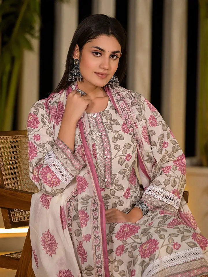 Pink-Pure-Cotton-Floral-Print-3-Piece-Kurta-Set