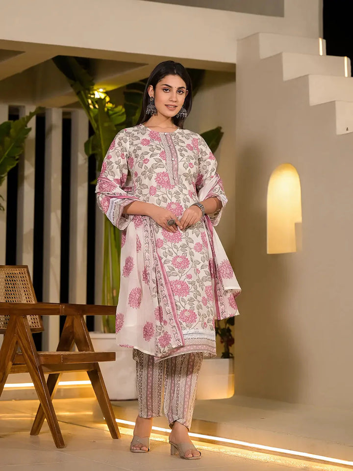 Pink-Pure-Cotton-Floral-Print-3-Piece-Kurta-Set