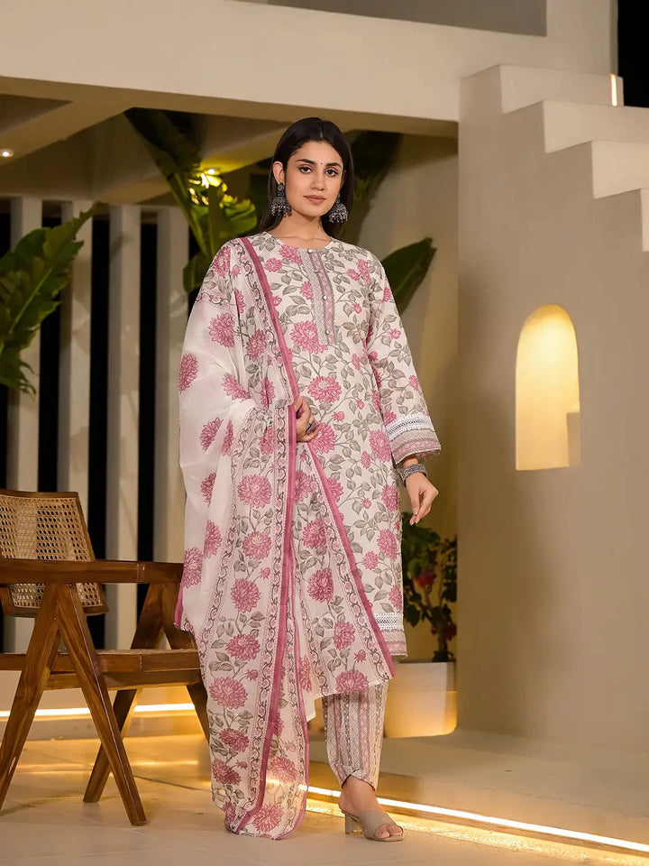 Pink-Pure-Cotton-Floral-Print-3-Piece-Kurta-Set