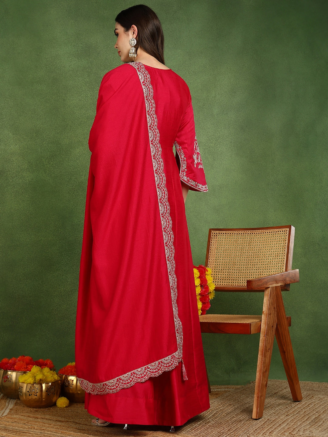 ZERESOUQ-Pink-Silk-Blend-Embroidered-Anarkali-Gown-with-Dupatta