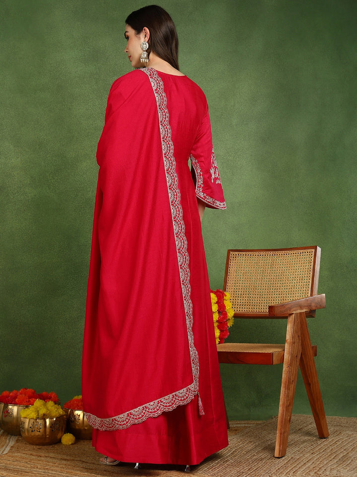 ZERESOUQ-Pink-Silk-Blend-Embroidered-Anarkali-Gown-with-Dupatta
