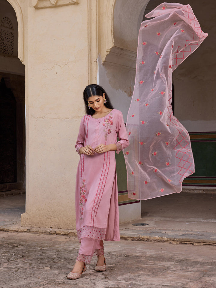 Pink-Silk-Blend-Embroidered-Straight-3-Piece-Kurta-Set