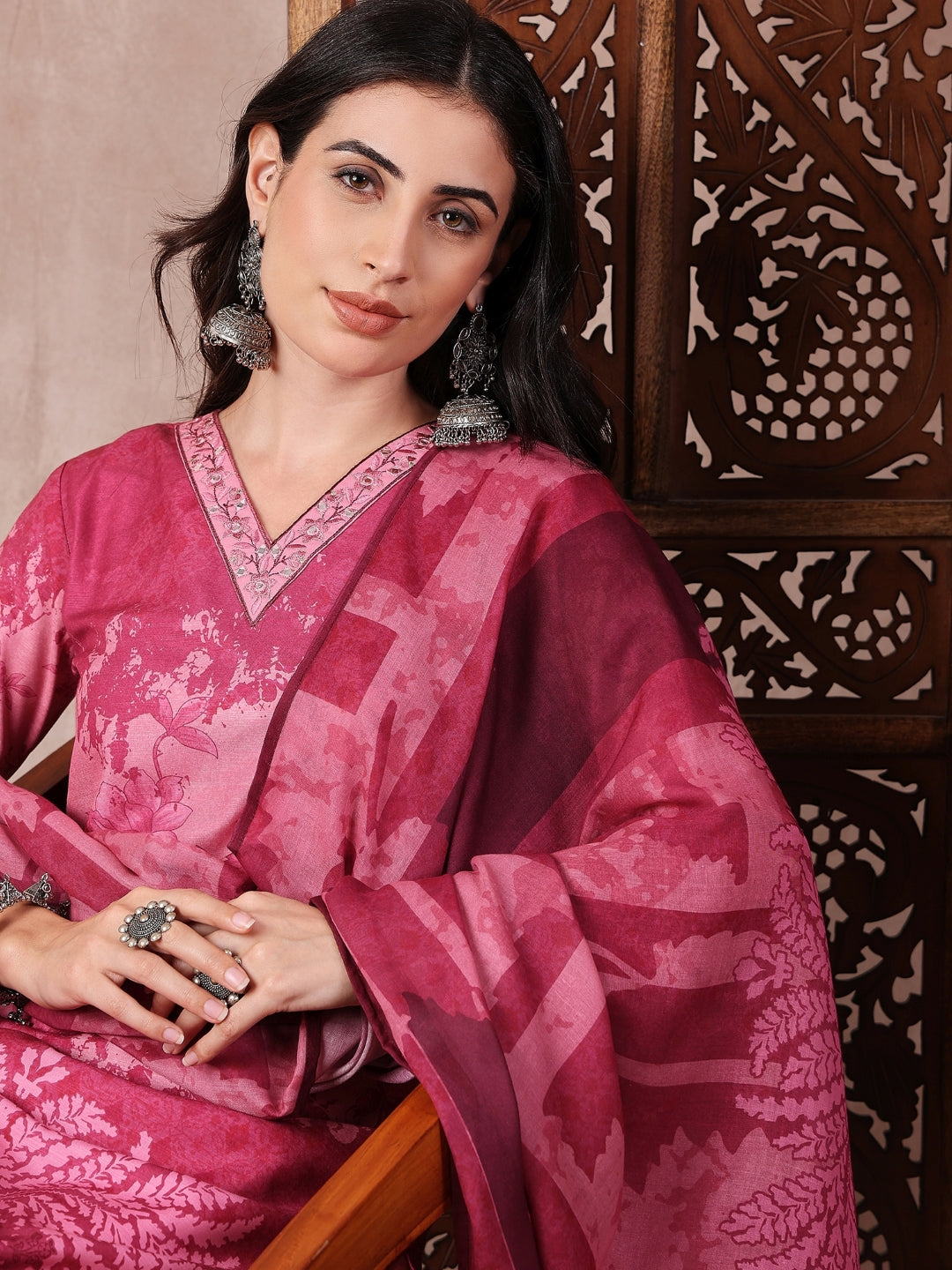 Pink-Silk-Blend-Ethnic-Motifs-Printed-3-Piece-Kurta-Set