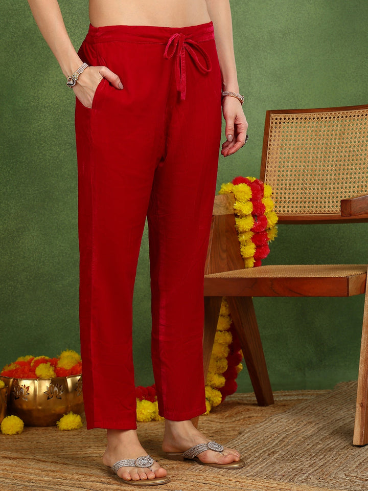 ZERESOUQ-Pink-Velvet-Ethnic-Motifs-Printed-Straight-Straight-3-Piece-Suit-Set