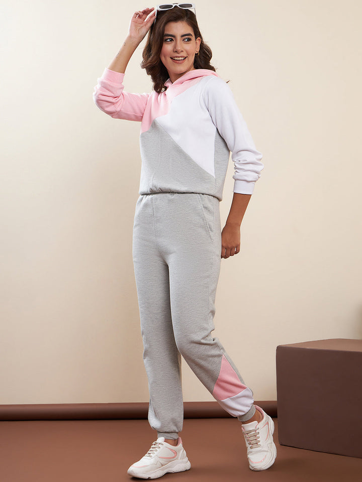 Pink-&-Grey-Fleece-Color-Blocked-Tracksuit-Set