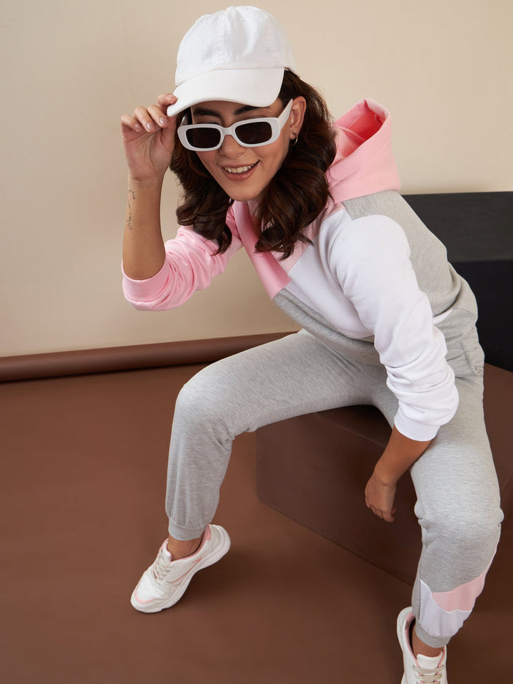 Pink-&-Grey-Fleece-Color-Blocked-Tracksuit-Set